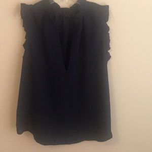A navy blue blouse